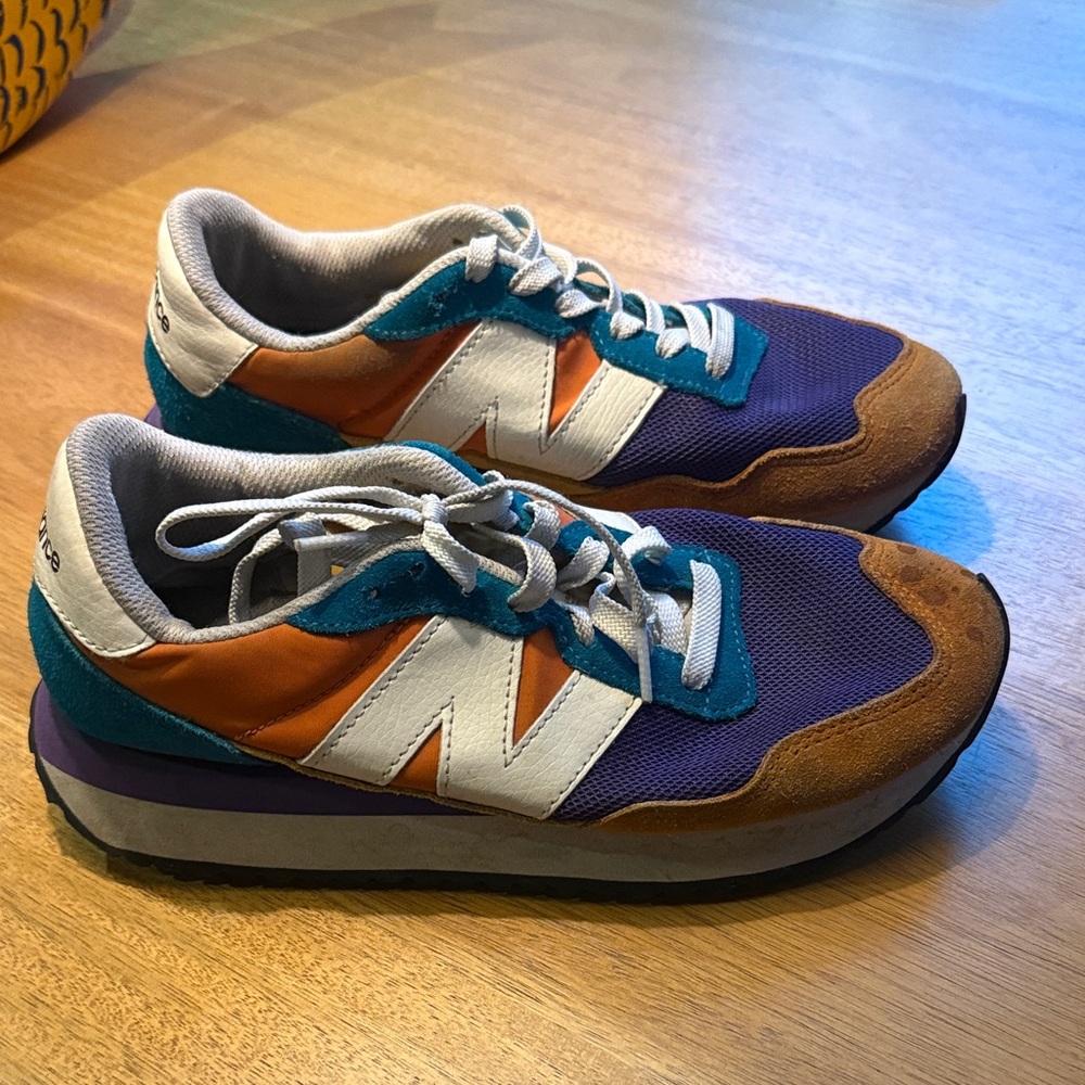 New Balance Multicolor Retro Runner - Purple, Teal, Orange, Brown, White